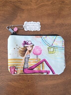Bella Pilar Pink Illustrated Mini Zipper Bag